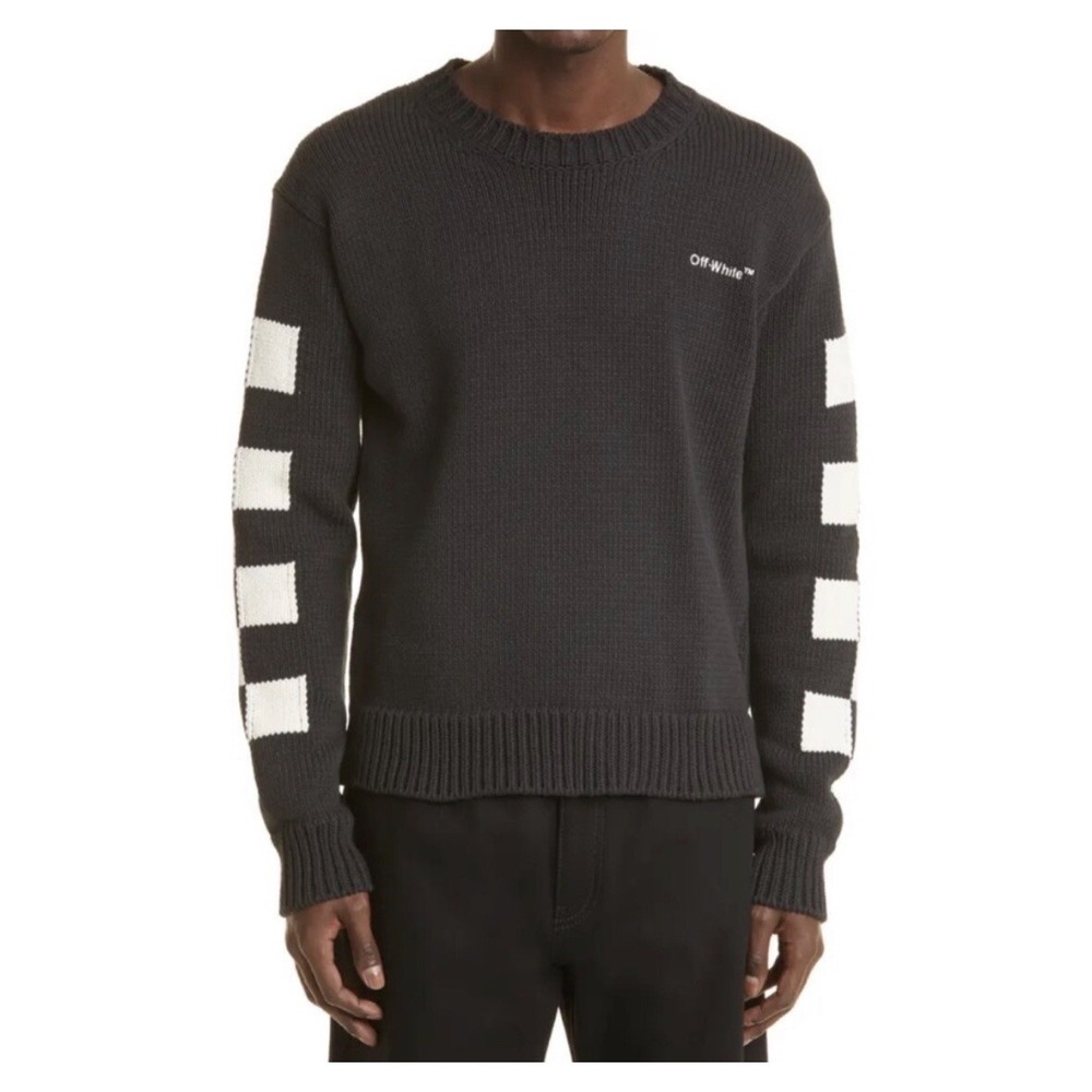 OFF-WHITE C/O VIRGIL ABLOH  Cotton CheckeredCrewneck Size XL Men's